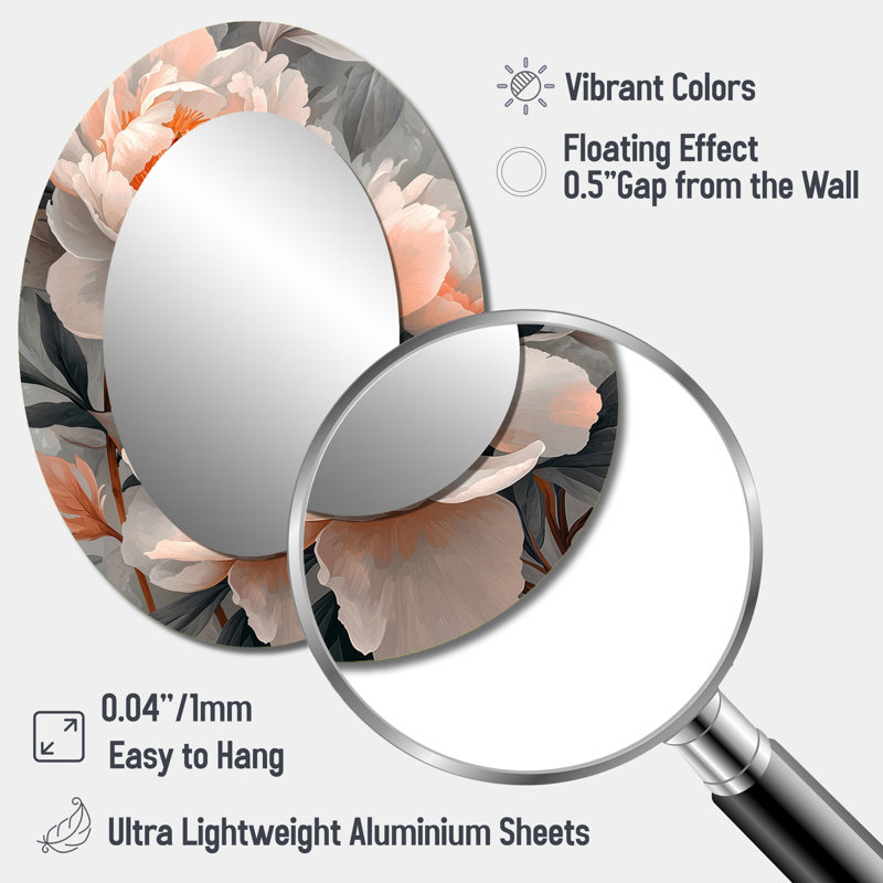 Miroir mural rose, 40 po x 30 po