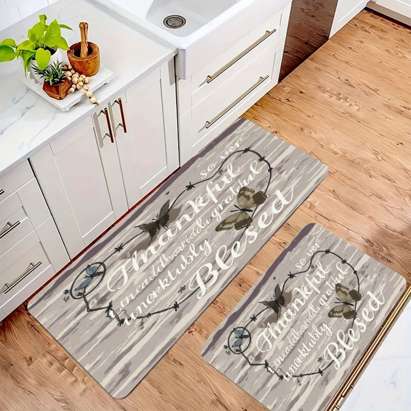 Ensemble de 2 tapis de cuisine Warm Grateful Heart