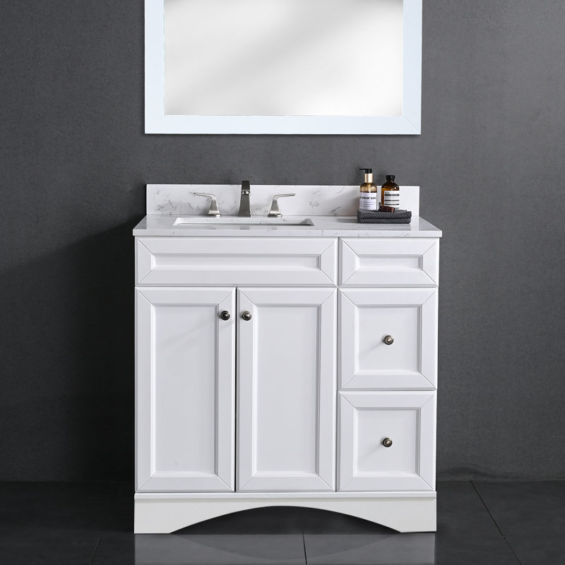 36'' Single Bathroom Vanity with Engineered Marble Top