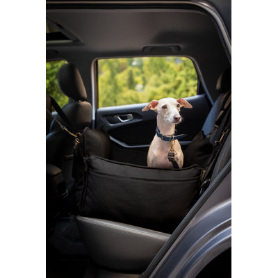 Noah & Paw Dog Car Seat Carrier, Small Dog Car Seat for Small Medium Pets with Harness Clip, 4x Safety Feature, Booster Travel Bed, Waterproof Washable, Orthopedic Foam Filling, Canvas Collection_x000D_