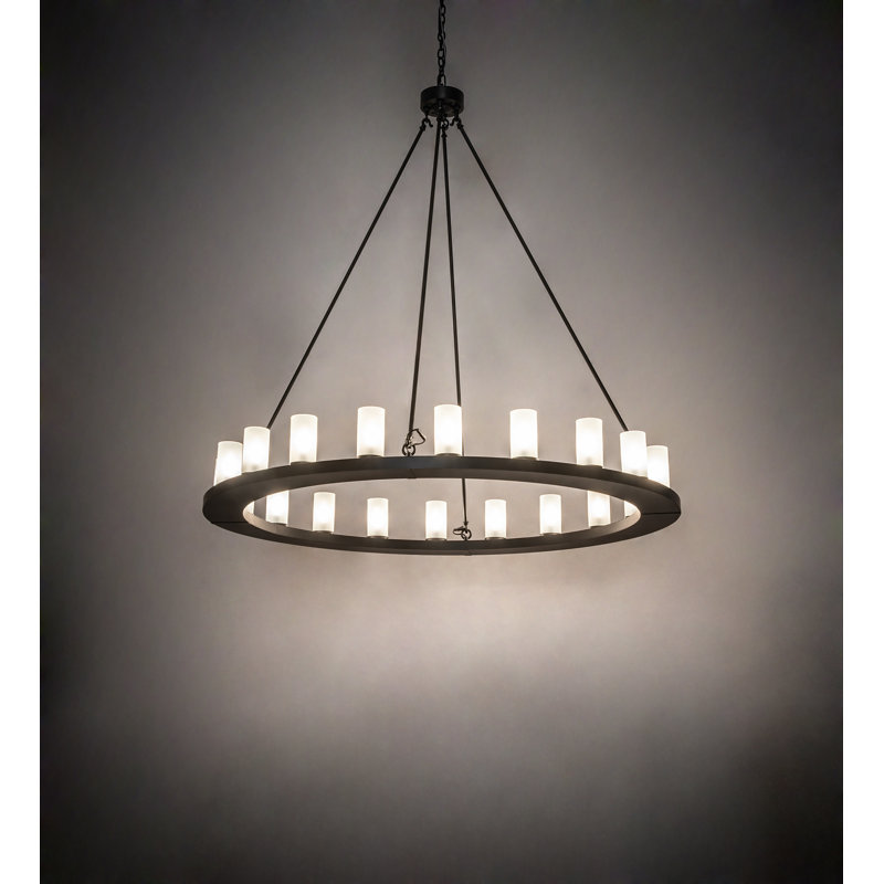 Lustre à roulettes de style bougie Varberg, l 60 po x P 60 po