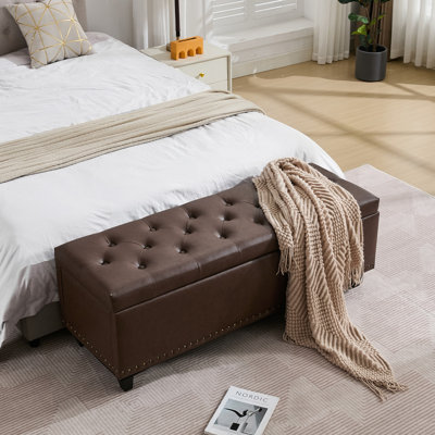 Espana 51'' Upholstered Tufted Storage Ottoman