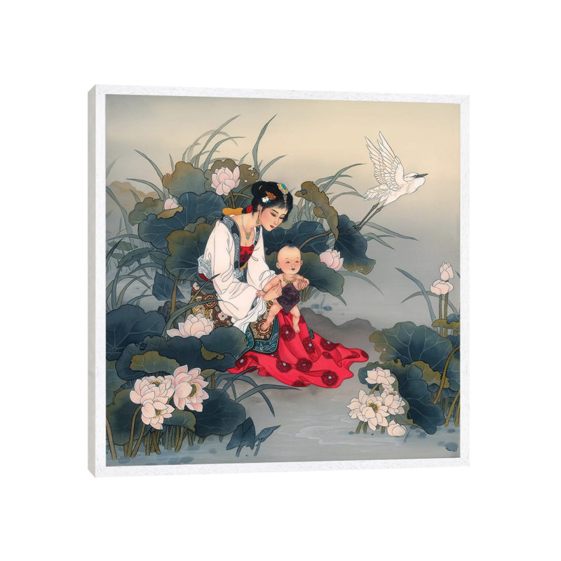 His Fathers Eyes - Painting on Canvas, White Framed, 66.04 cm H x 66.04 cm W