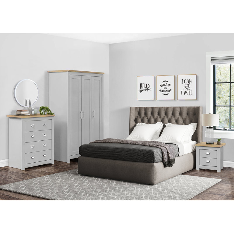 Highgate 4 Drawer Chest, Grey/Oak