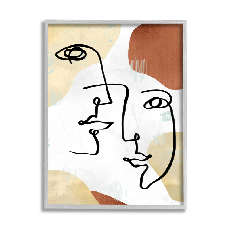 Portraits asymétriques de formes organiques abstraites, Estampe numérique Farmhouse, H 14 po x l 11 po