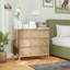 Commode à 3 tiroirs pour couloir, commode en bois naturel