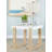 Rectangular End Table With Sled Base White High Gloss And Natural