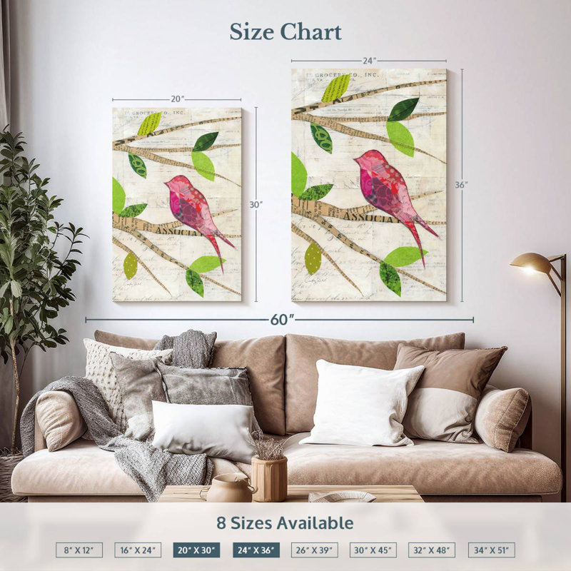 Brampt Birds In Spring IV, 36" H x 24" W