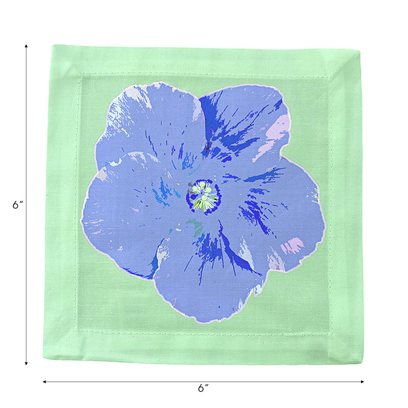 Hibiscus Cotton Sateen Cocktail Napkins, Clematis