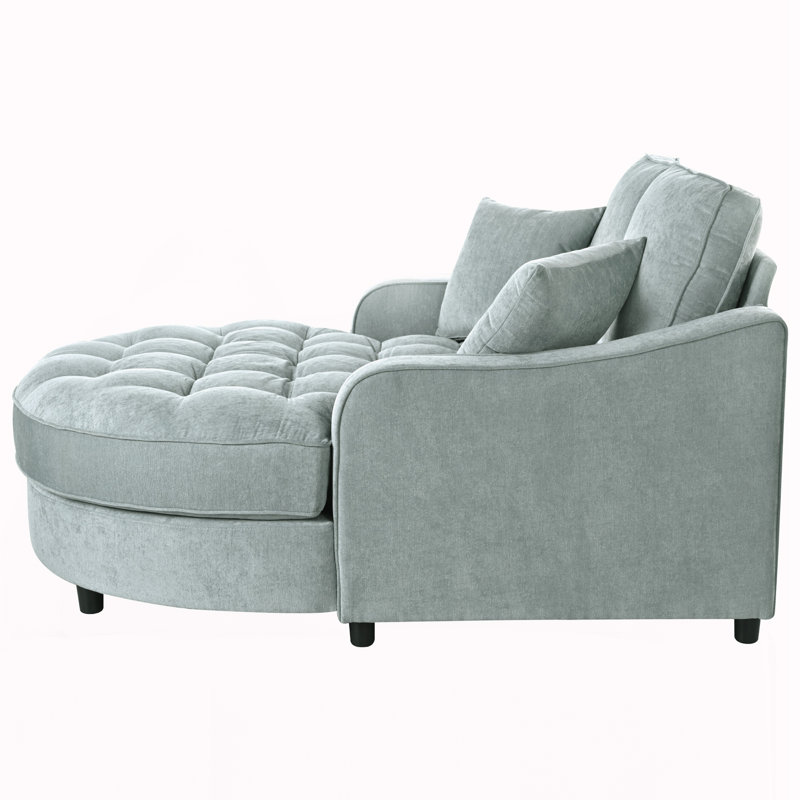 Canapé-lit moderne de 51 po, Chenille bleu-vert