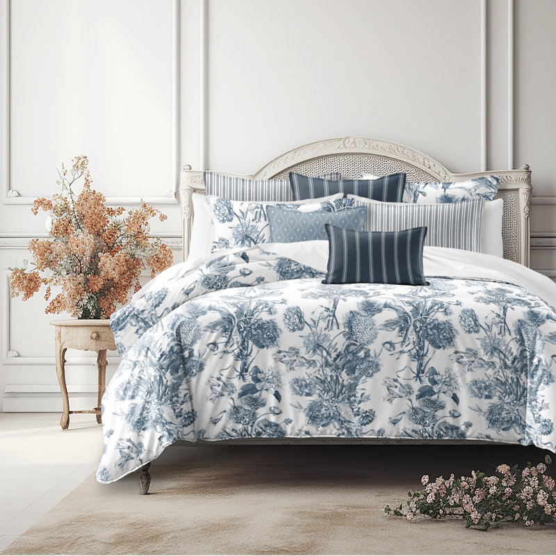 Alexandria White Cotton Coverlet Set, Queen Coverlet + 7 Additional Pieces