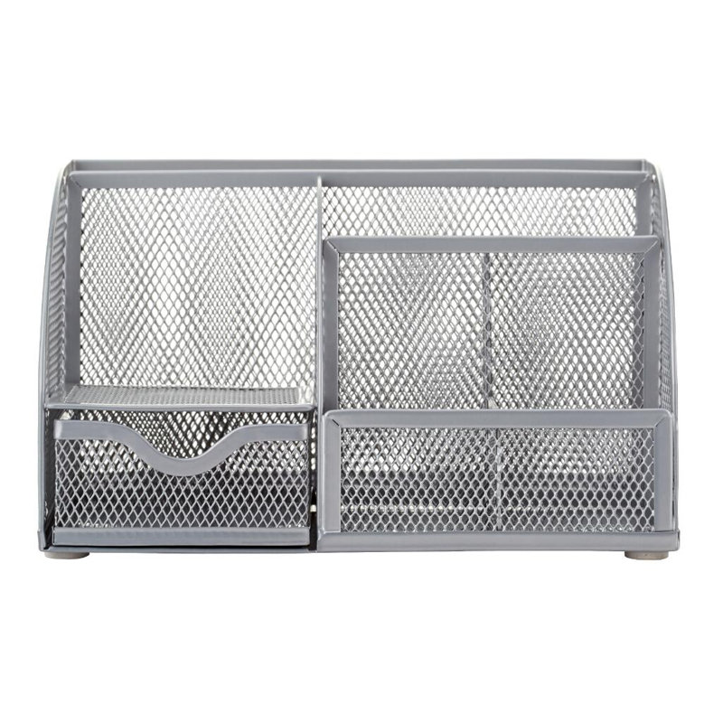 Aiken Mesh Desk Organizer, Silver