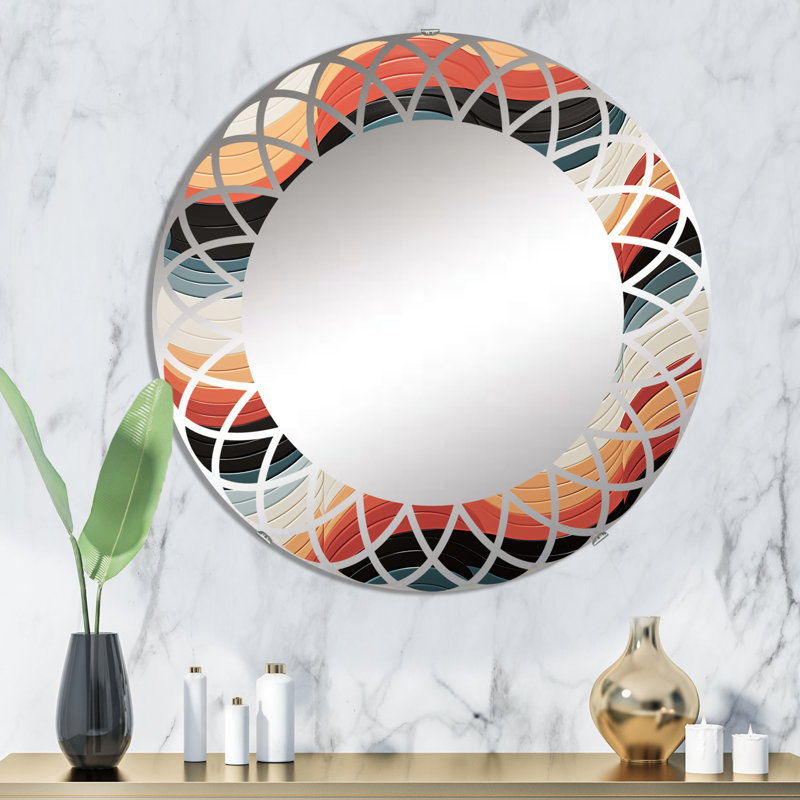 Irlee - Miroir mural rond Mid-Century, 32 po x 32 po