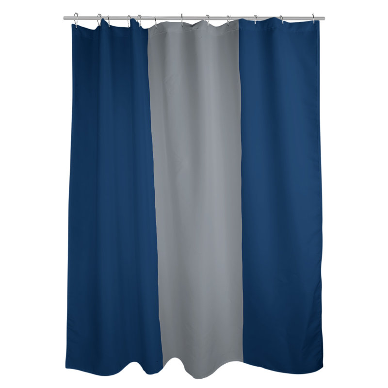 Rideau de douche rayé Las Vegas, Navy Blue/Silver/Navy Blue, Oui