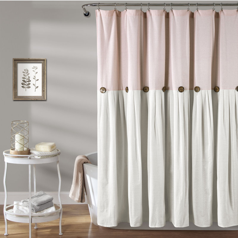 Ruya Polyester Blend Shower Curtain, Blush, 183cm W x 183cm L