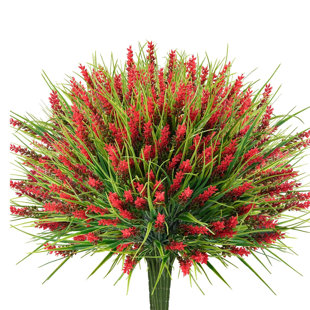 30 Bundles Artificial Plants Outdoor, UV Resistant Fake Flowers, Realistic Faux Lavender Shrubs for Porch Garden Window Box Home Decoration