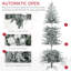 Arbre de Noël artificiel 7,5 pi avec 7,5 branches de neige floquées, 350 lumières claires jaunes chaudes, ouverture automatique, ampoule supplémentaire