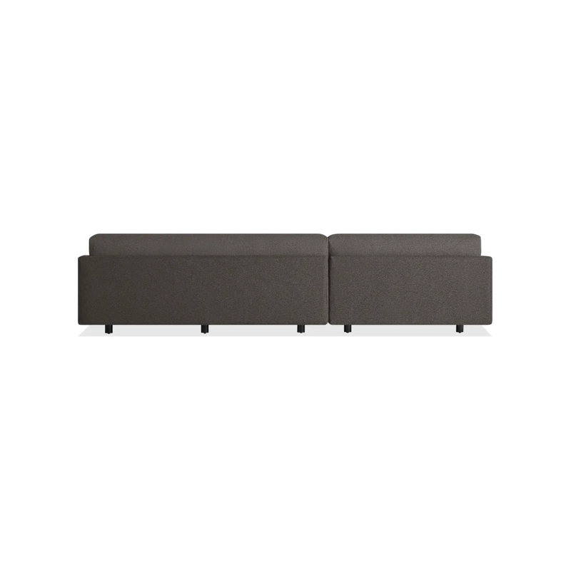 Sunday Chaise Sectional, Kelso Charcoal 100% Polyester, Right Hand Facing