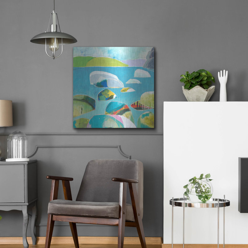 Ivy Bronx «Sand Harbor Lake Tahoe 3» par Jan Weiss, art mural en métal, H 24 po x l 24 po