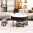 Modern Round Lift-Top Coffee Table with Storage & 3 Ottoman-513693926