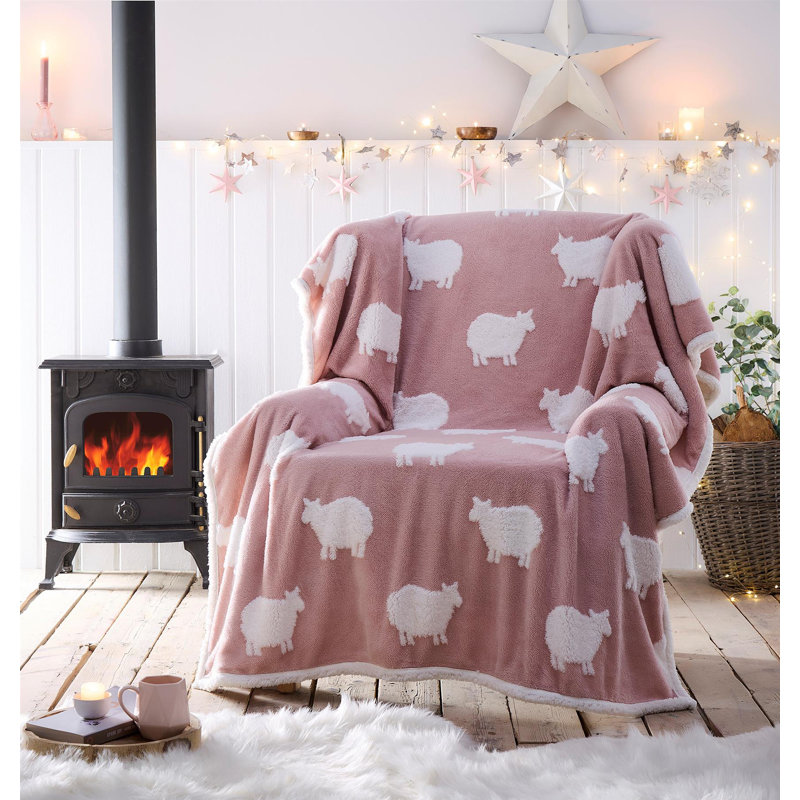 Keyaan Plain Weave / Muslin Throw Blanket, Pink