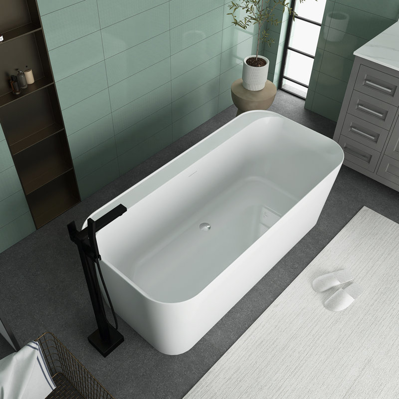 Baignoire de trempage autoportante en acrylique 59,06 po x 28,7 po