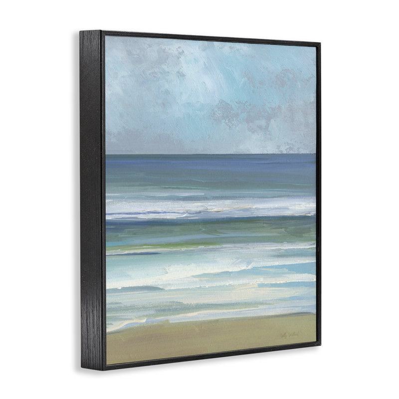 Giclée encadrée, "Calming Blue Waves", conception par Sally Swatland, H 20 po x l 16 po, Giclée encadrée noir minuit