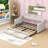 Twin XL to King Size Expandable Upholstered Daybed with Storage Drawers-1838335309