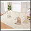 Canapé modulaire en forme de U modulaire, grand canapé en velours côtelé avec ressorts ensachés et mousse haute densité, ensemble de bricolage convertible 4 pièces avec porte-gobelets en métal, poches de rangement et dossier antidérapant - beige-613389176