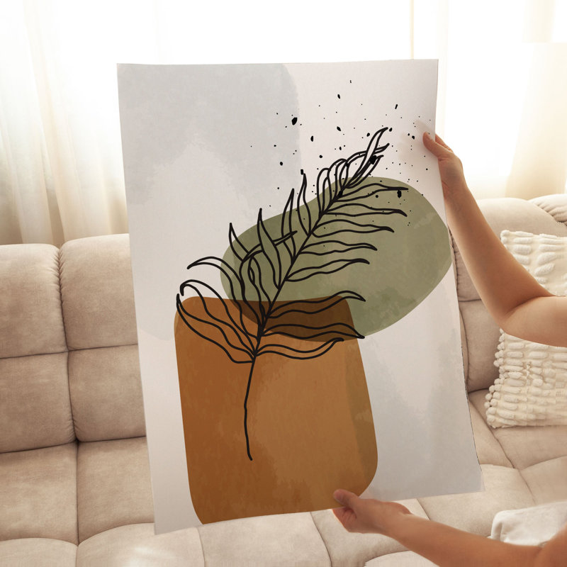 «Botanical Leaf Bohemian Bohemian», reproduction d'art non encadrée, H 14 po x l 11 po