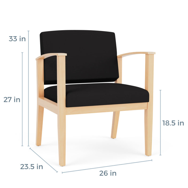 Chaise d'invité surdimensionnée en bois Amherst, Naturel, Visite libre noire