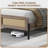 The Rattan Forge Platform Bed With Lattice Woven Plastic Rattan Panels & Metal Legs