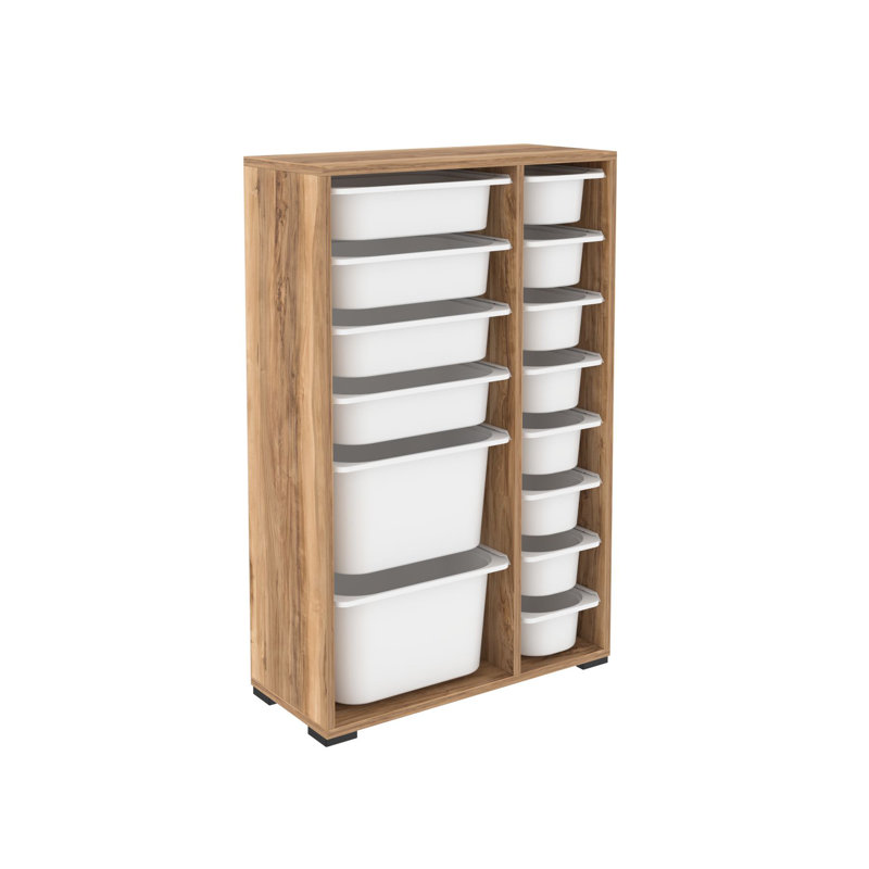 Armoire polyvalente moderne | 100% panneau de particules enduit de mélamine, épaisseur: 0,7 pouce | Comprend de nombreuses tablettes, des pieds en plastique et une conception murale | Parfait pour le bureau à domicile, le salon ou les solutions de rang