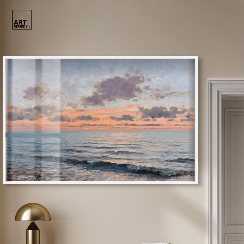 Décoration murale bord de mer Sunken Glow III par Art Remedy, cadre blanc, 55 x 37, H 37 po x l 55 po, Cadre blanc