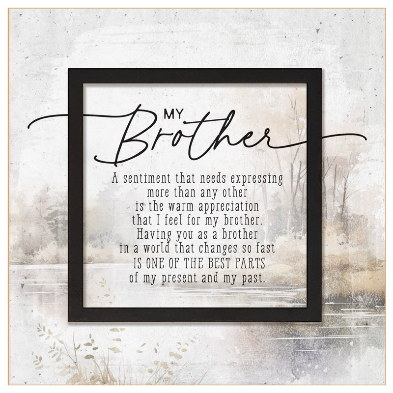 My Brother Wood Plaque - 6" x 6 1/8"