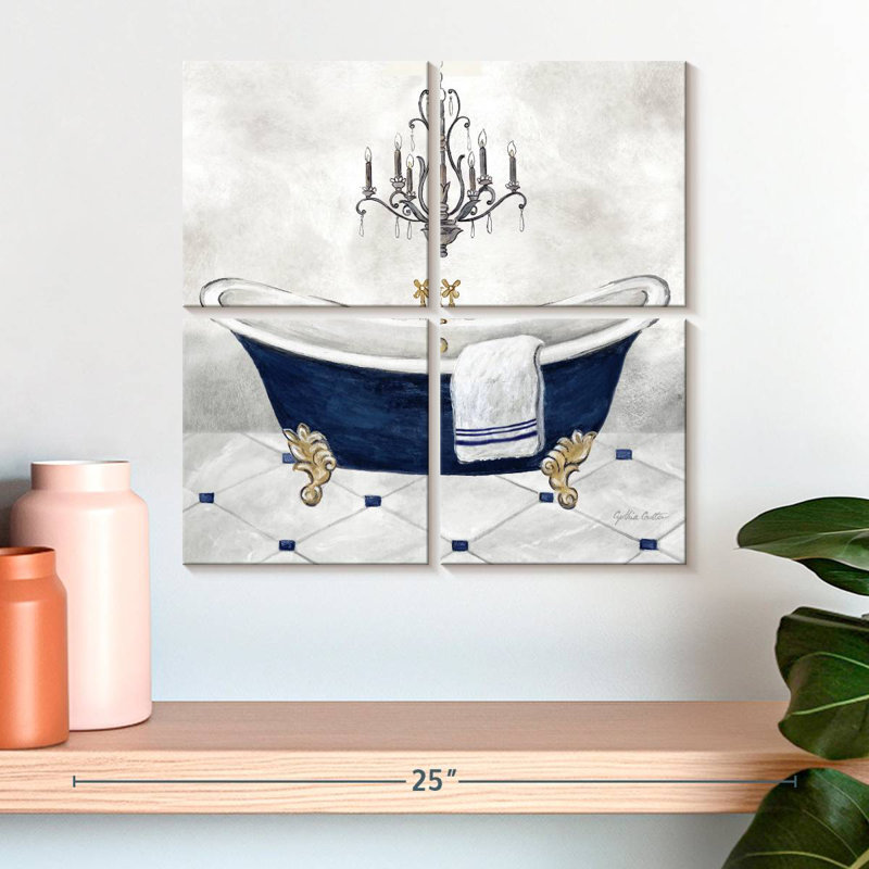 Kerrick Navy Blue Bath II, 18" H x 18" W