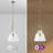 1-Light Brushed Brass Glass Single Pendant Light With Clear Cone Shade And Adjustable Downrod