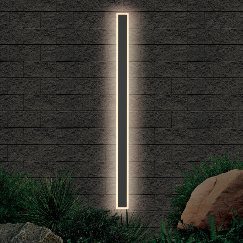 Astacia LED Wall Light, IP54 Weatherproof, Indoor/Outdoor, 3000K, Dark Grey, 142.5cm H x 8.5cm W x 6.5cm D
