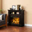 Chaufferette de foyer électrique autoportante 32 "avec tablette de manteau de cheminée DEL réaliste et télécommande - 700W / 1400W - Armoire en acier et bois