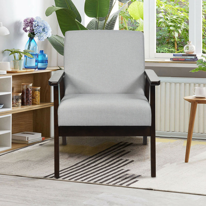 Fauteuil en lin l 23 po Janyce, Lin gris clair