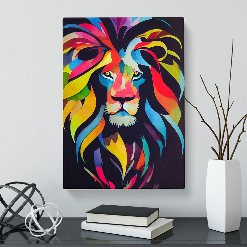 Watercolour Lion Vol.1 - Wrapped Canvas, 76cm H x 50cm W x 3cm D