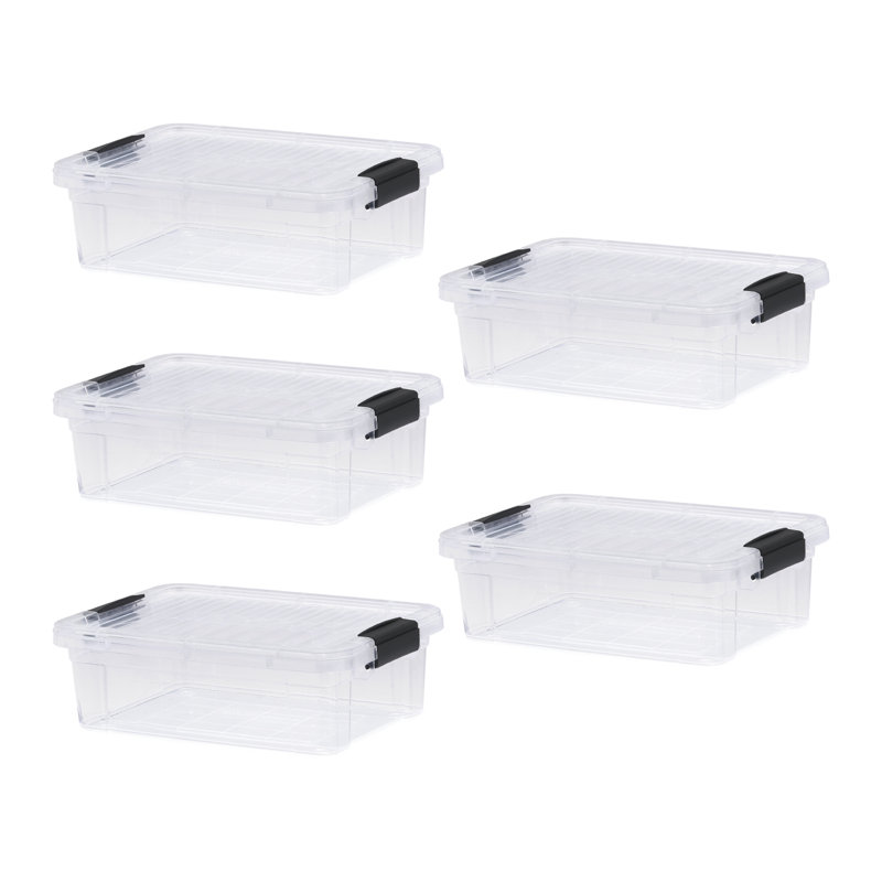 Superio 4.5 Qt. Clear Small Storage Bins with Lids, 5 Pack- Plastic Storage Boxes for Home, 4.5 qt