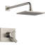 Ensemble de garniture de douche à double fonction Vero 17 Series avec pomme de douche à jet simple Touch-Clean, inoxydable, débit d'eau 2,0 GPM, (valve non incluse)-23851793