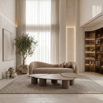 Wabbaseka - Contemporary Tan Fabric Sofa