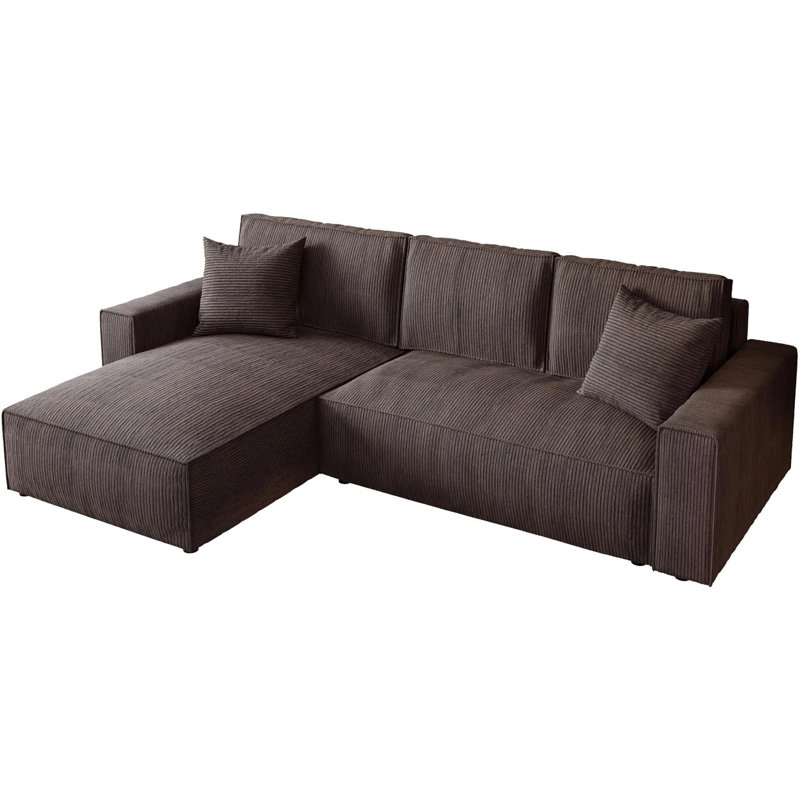 Damionna 4 Seater Sofa Bed, Left Hand Facing, Brown