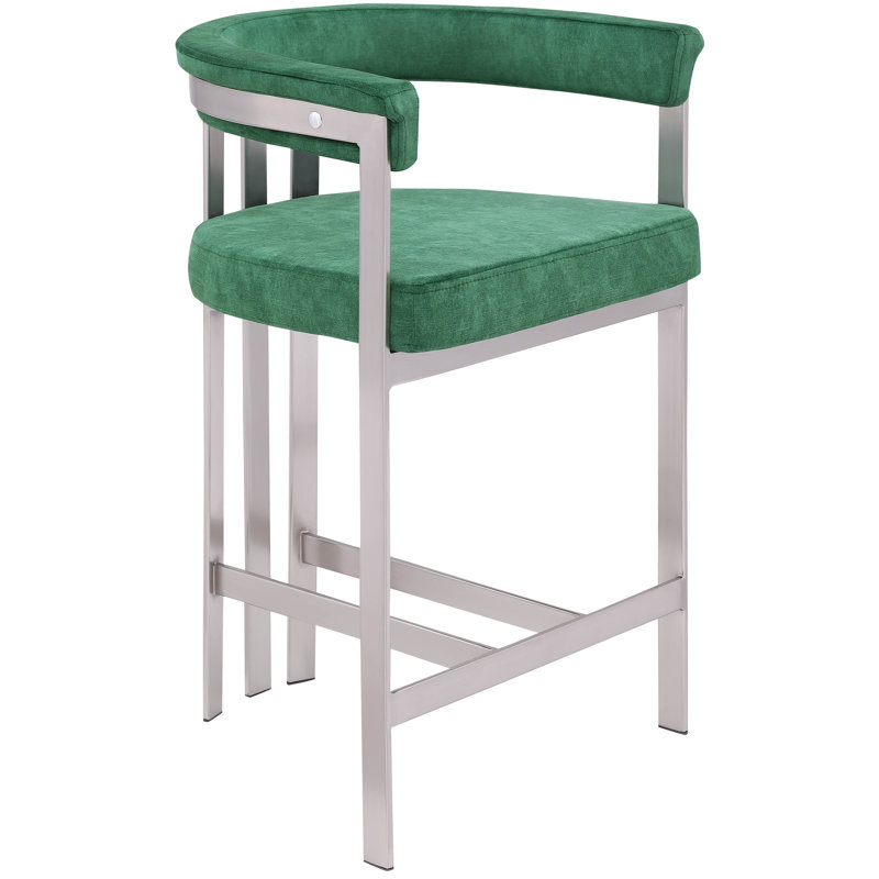 Tabouret de comptoir court 26 po Marcello, Velours vert