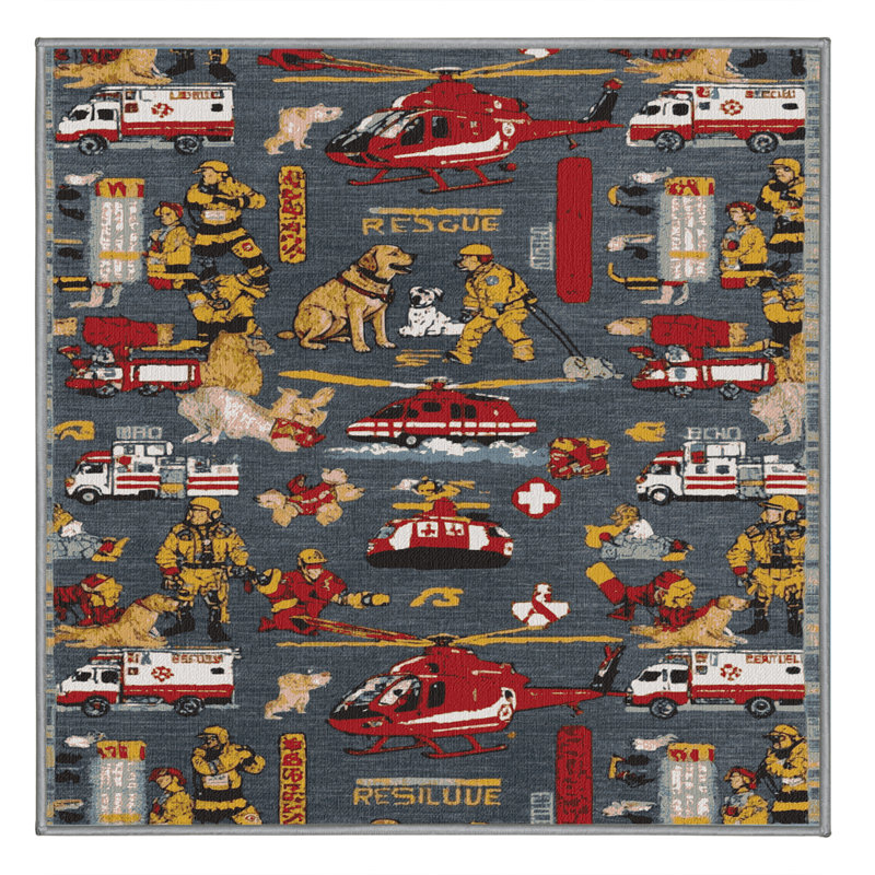 Tapis de transport gris lavable à la machine, Carré 7 pi