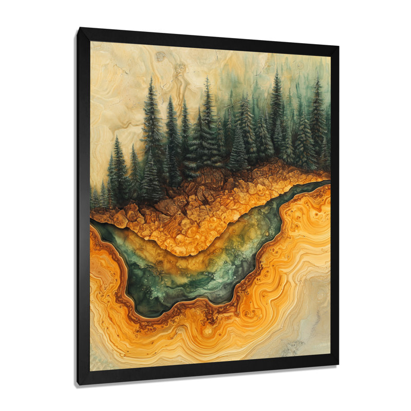 Geramie - Landscapes Canvas Wall Art, H 32 po x l 16 po, Reproduction encadrée d'une seule photo, Noir, noir, noir, noir