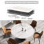 Table de salle à manger 57,29 "en pierre frittée avec base en acier au carbone noir, pour 6 personnes moderne - surface, piédestal stable pour-1441673787
