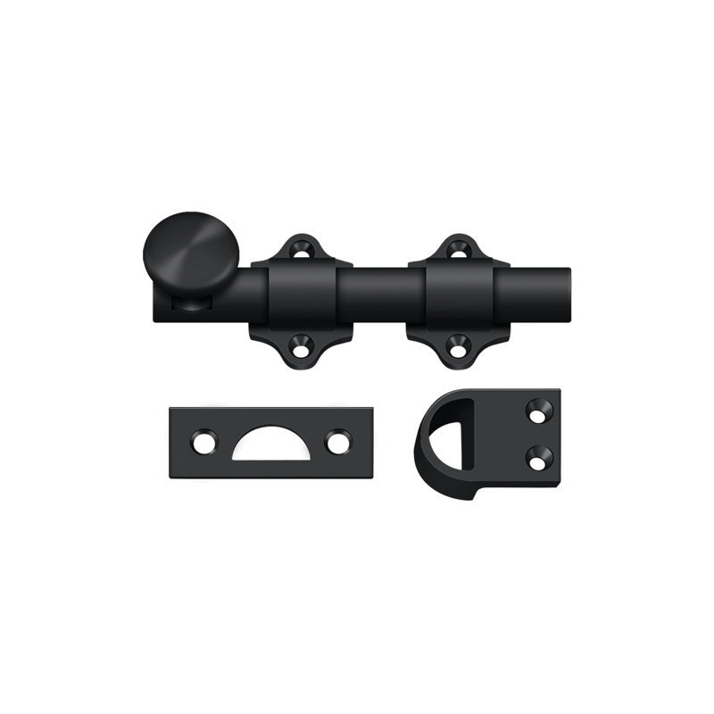 Boulon de porte néerlandais 4 po Deltana DDB425U19; robuste; finition noire, Noir